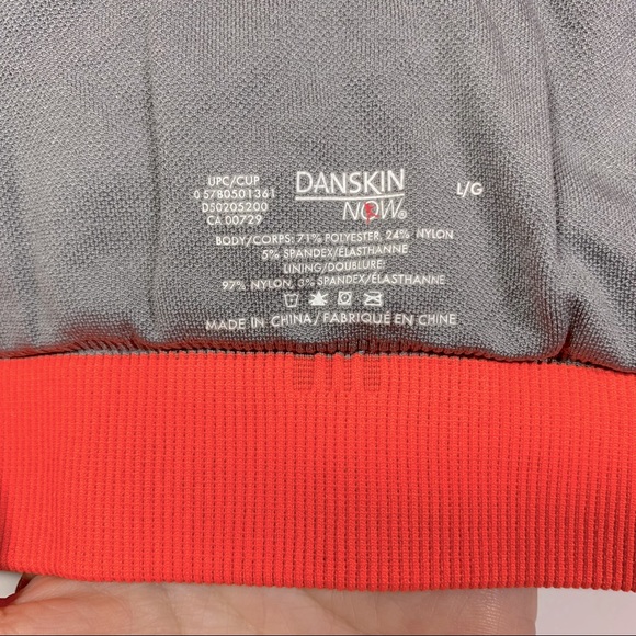 Danskin Now Large orange & grey high impact sports bra with keyhole back - Picture 11 of 11